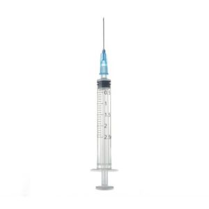 JERINGA DE TRES CUERPOS CON AGUJA ICOPLUS3 2.5 ml G23 CENTRAL A:0,6 x 25 mm 100 UNIDADES